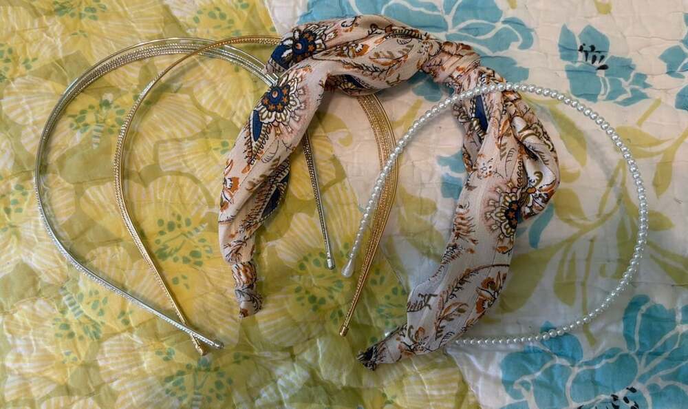 NWOT / GUC Multi-Strand Silver, Gold, boho And Pearl Headbands Set Of Four